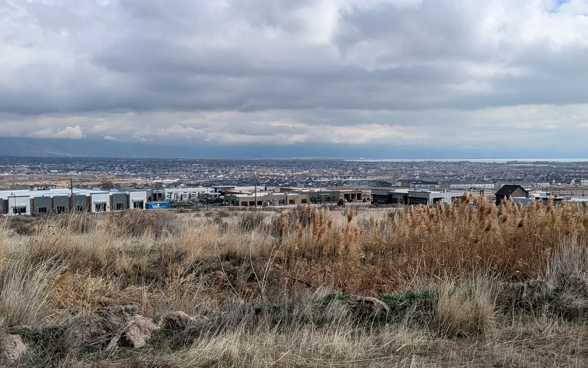 The view from the sitting rock. Landscape overlooking the Salt Lake Basin.